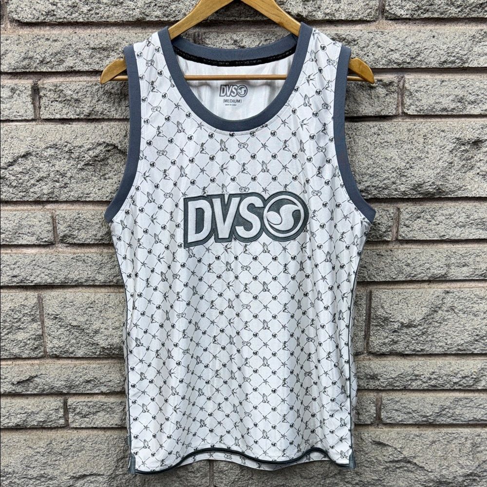DVS Corazon Tank Logo Tee in White and Gray